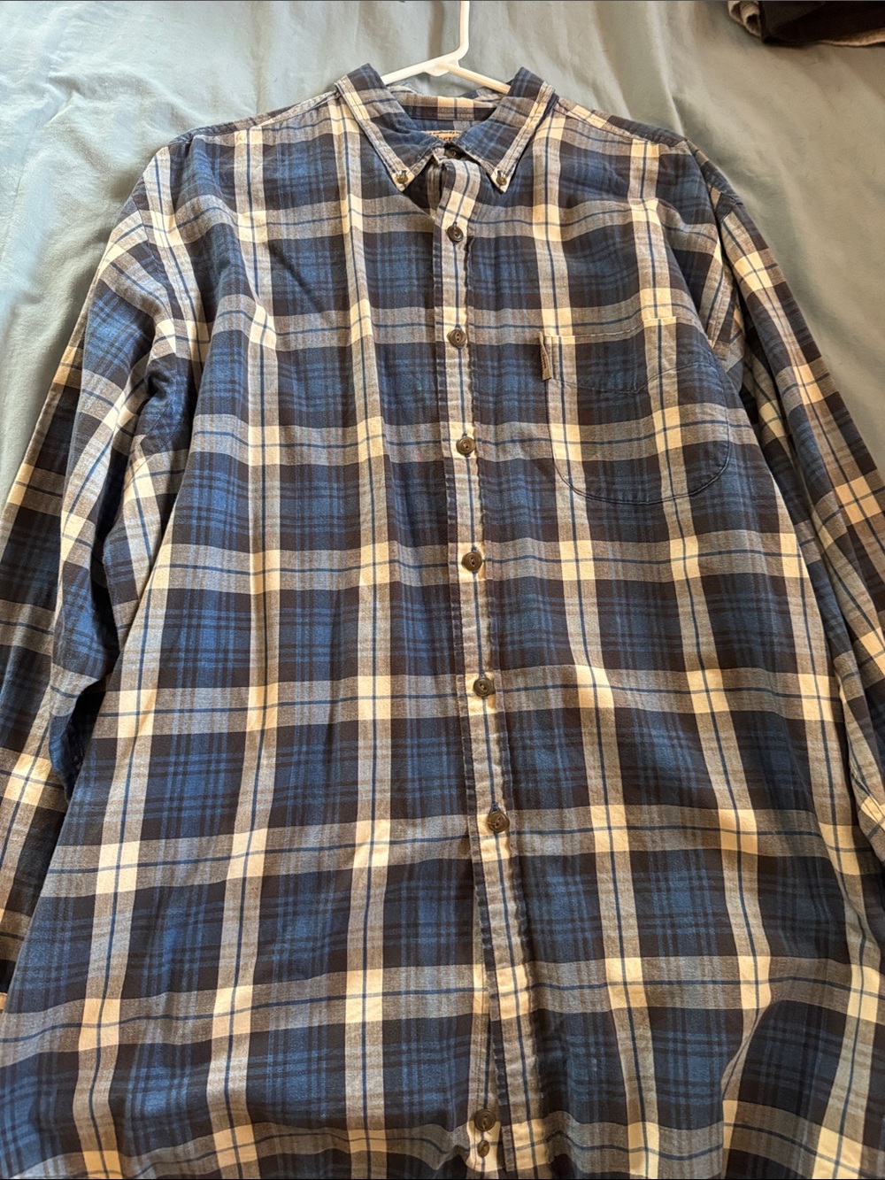Abercrombie & Fitch Navy and White Plaid Button-Down Shirt